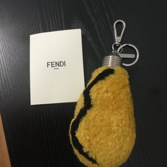 Fendi shearling lightbulb bagcharm new